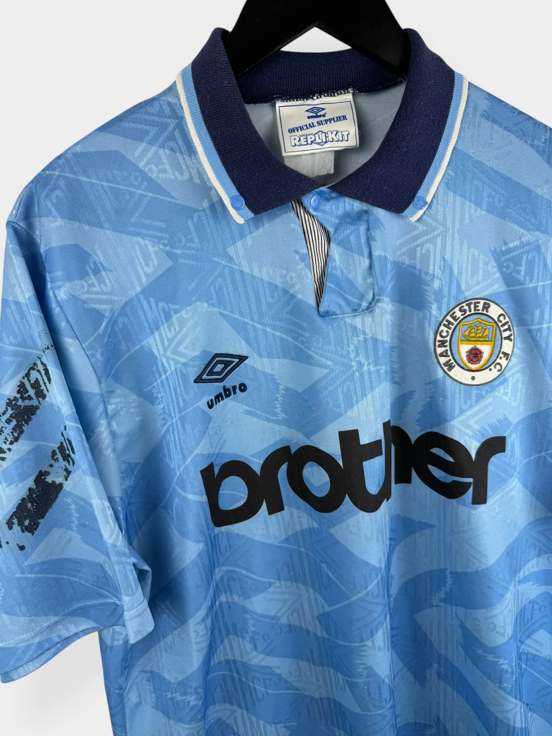 1991-93 MANCHESTER CITY HOME SHIRT L - Image 3