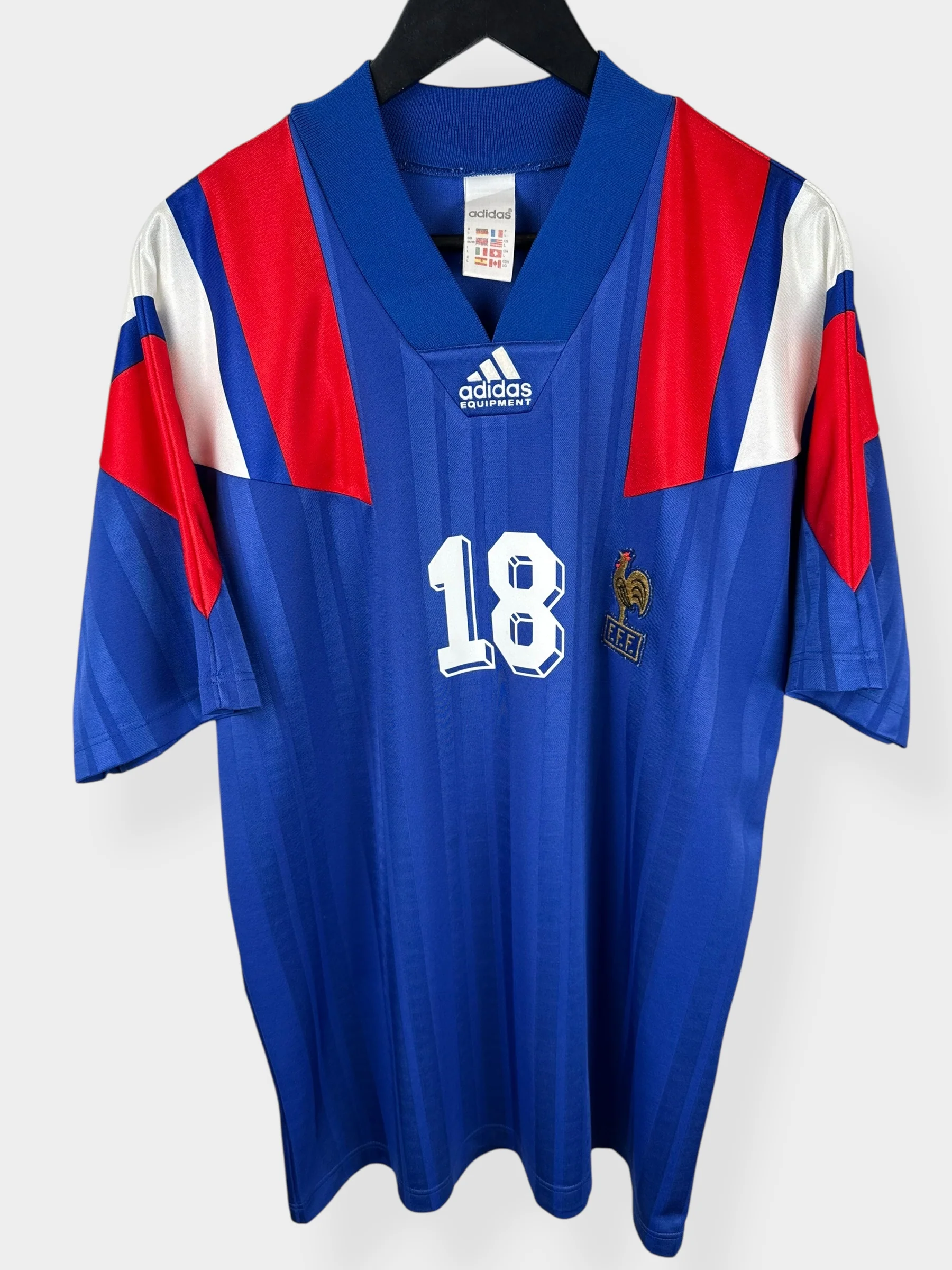 1992-93 FRANCE HOME SHIRT CANTONA #18 L - Image 2