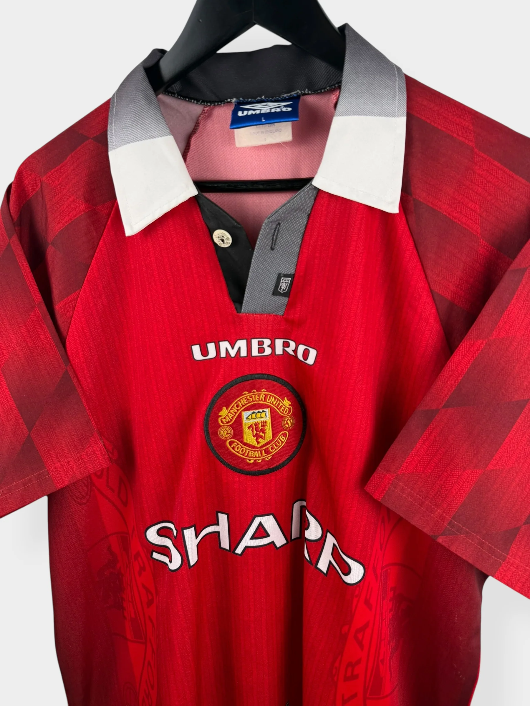 1996-97 MANCHESTER UNITED HOME SHIRT BECKHAM #10 L - Image 4