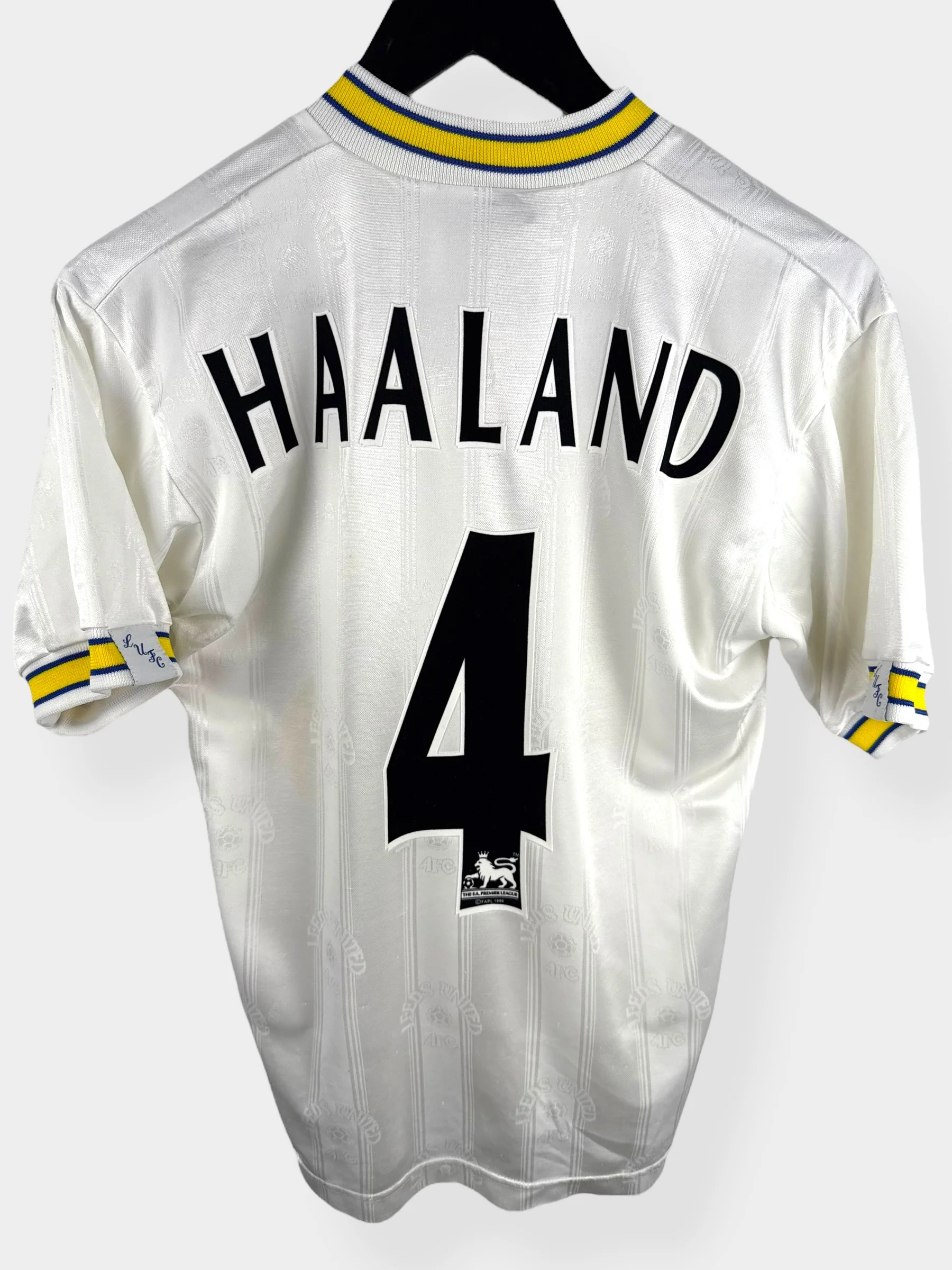 1996-98 LEEDS UNITED HOME SHIRT HAALAND #4 S