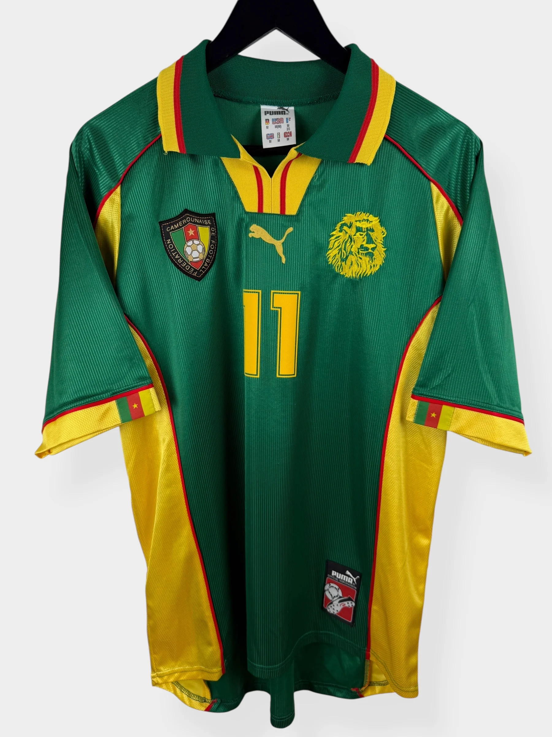 1998-00 CAMEROON HOME SHIRT ETO'O #11 M - Image 2