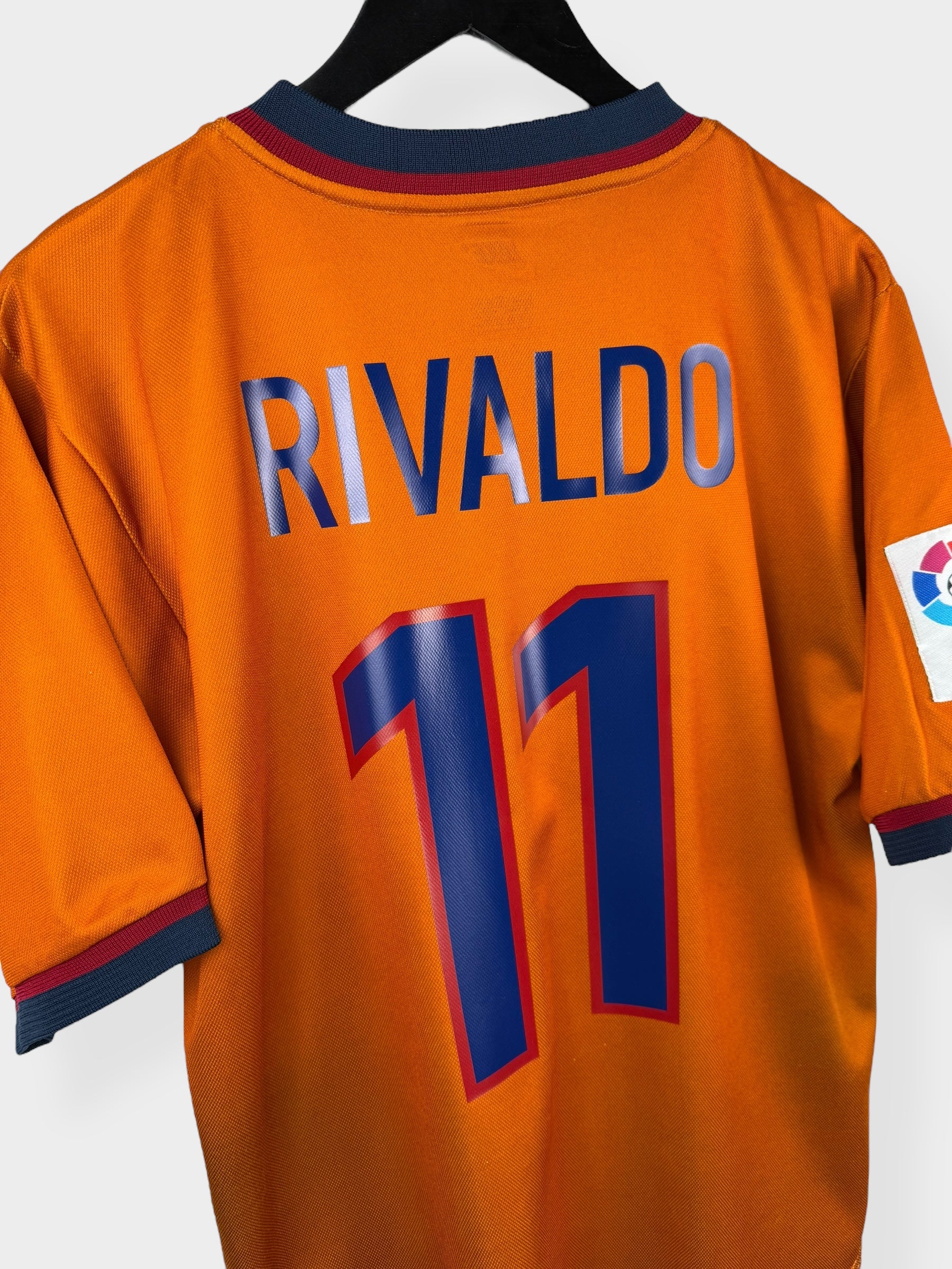 1998-99 BARCELONA AWAY SHIRT RIVALDO #11 M - Image 3