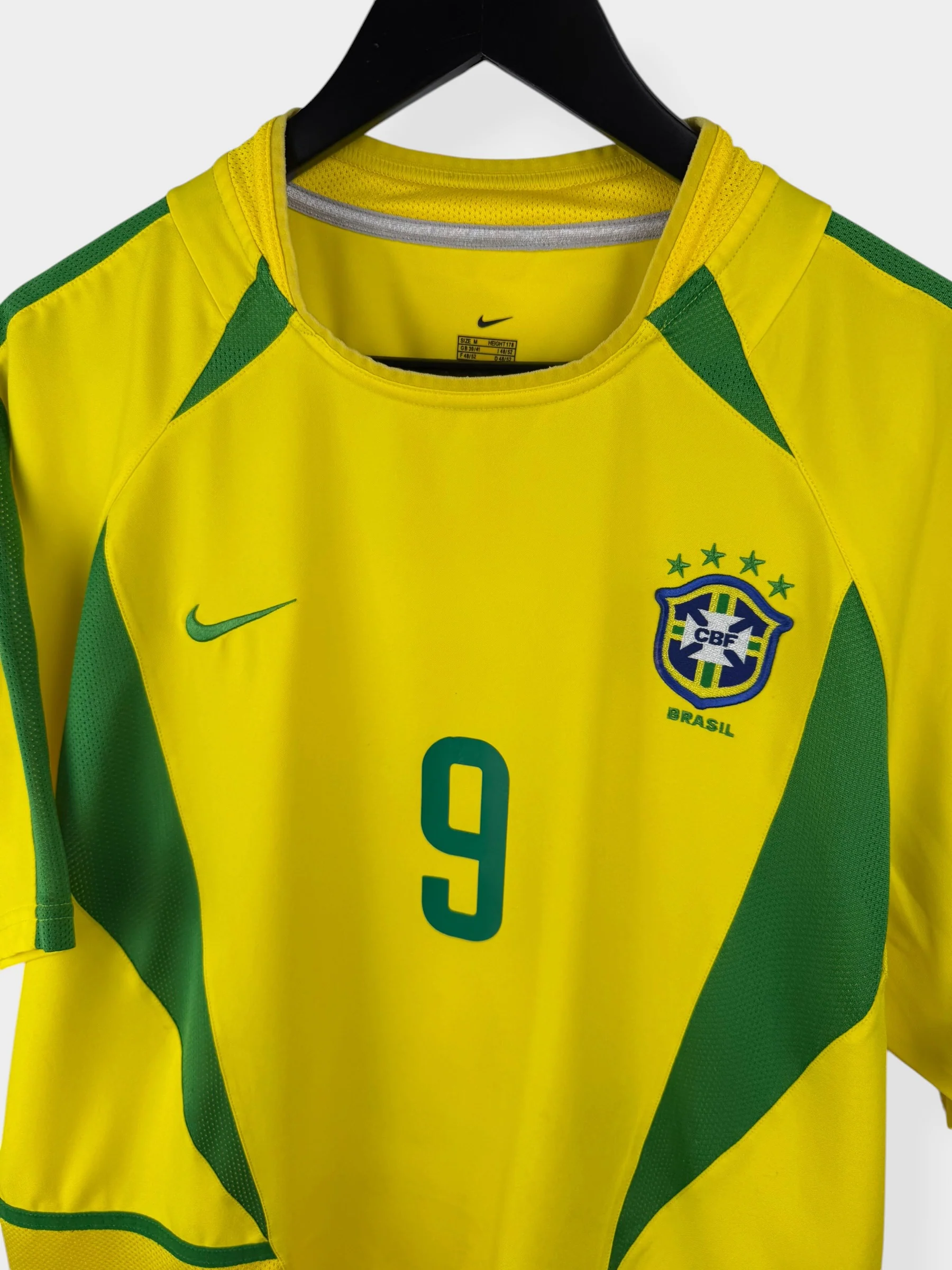 2002-04 BRAZIL HOME SHIRT RONALDO #9 M - Image 4