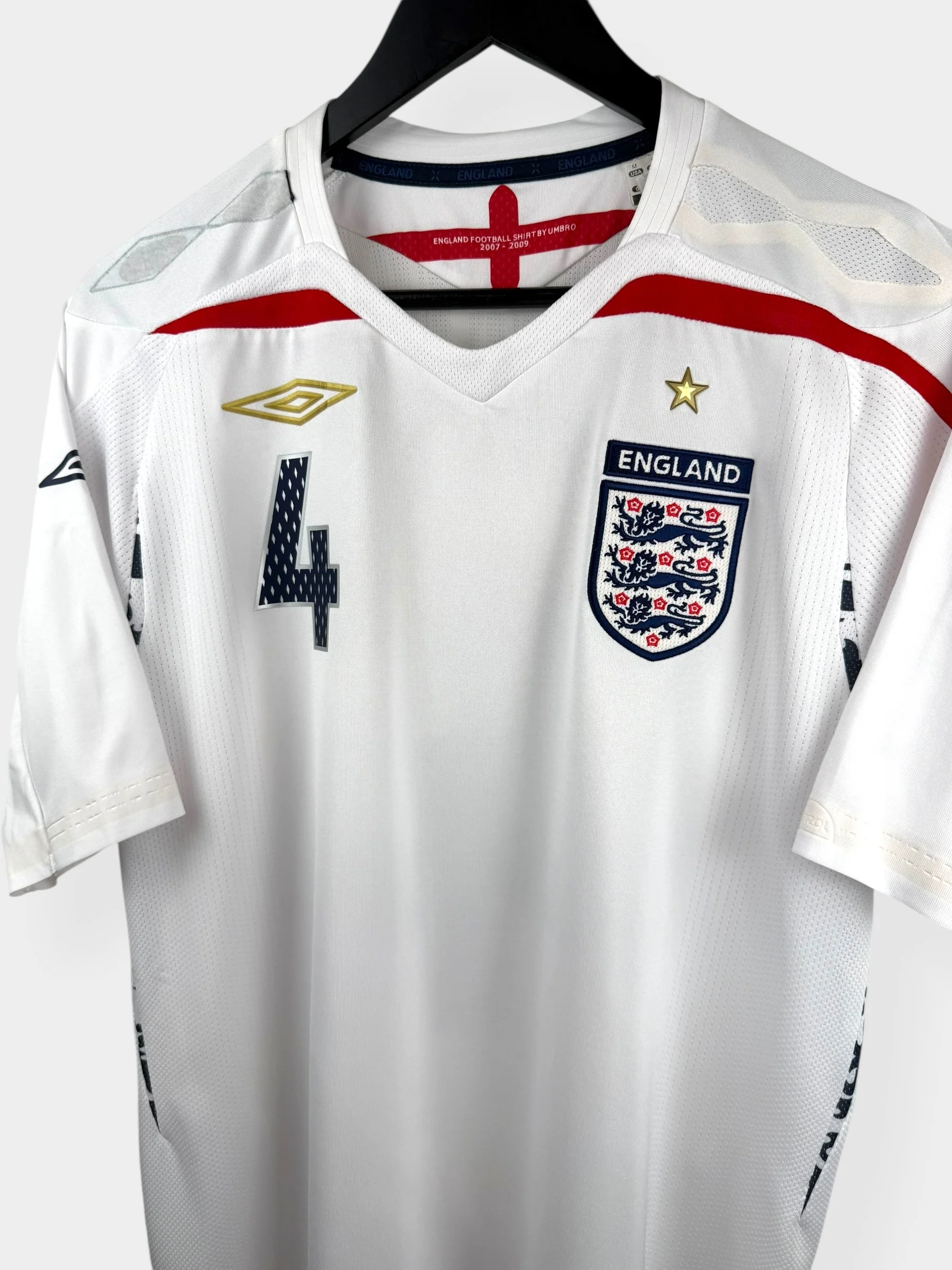 2007-09 ENGLAND HOME SHIRT GERRARD #4 M - Image 4