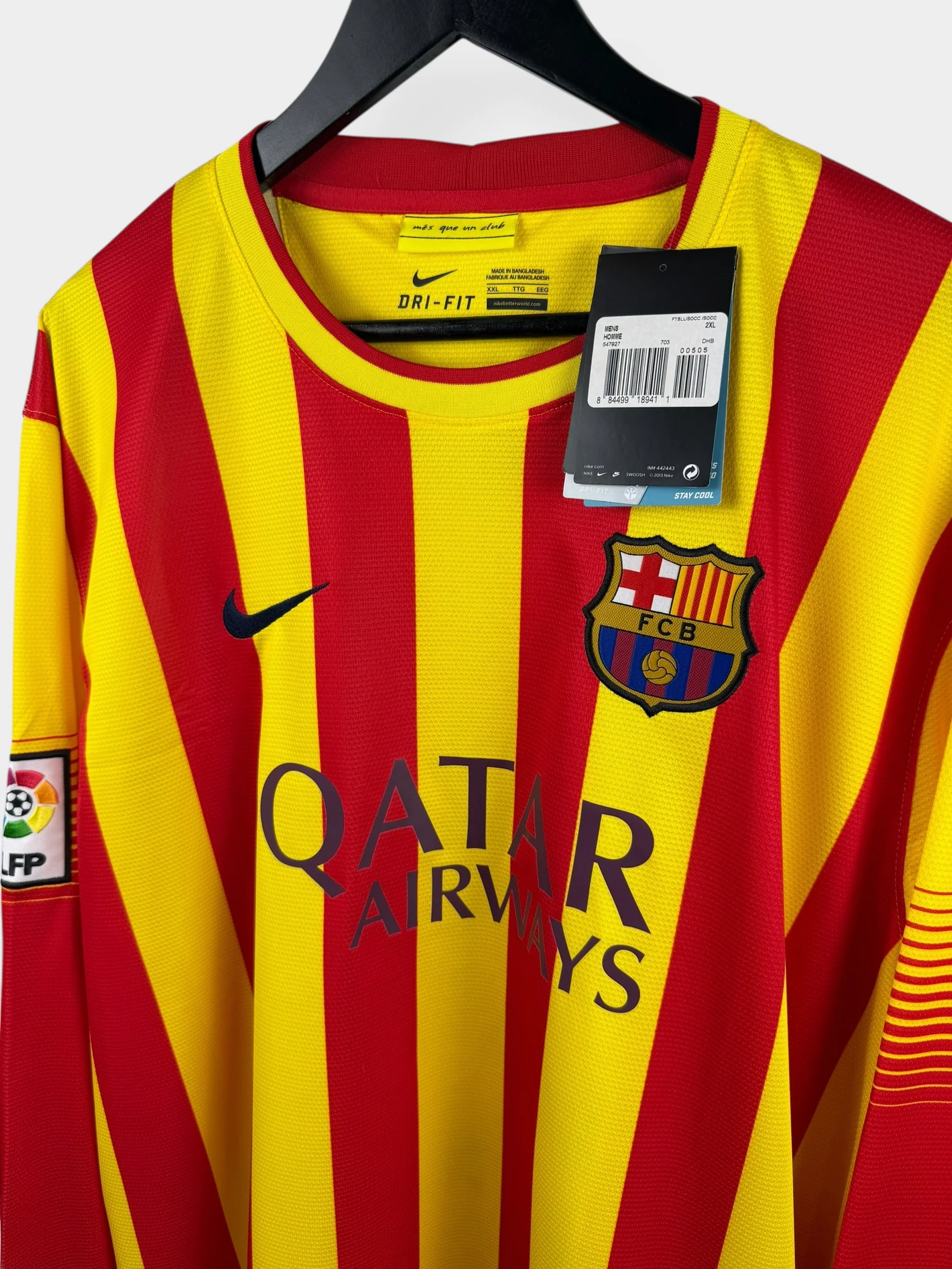2013-14 BARCELONA AWAY SHIRT LS MESSI #10 XXL - Image 4