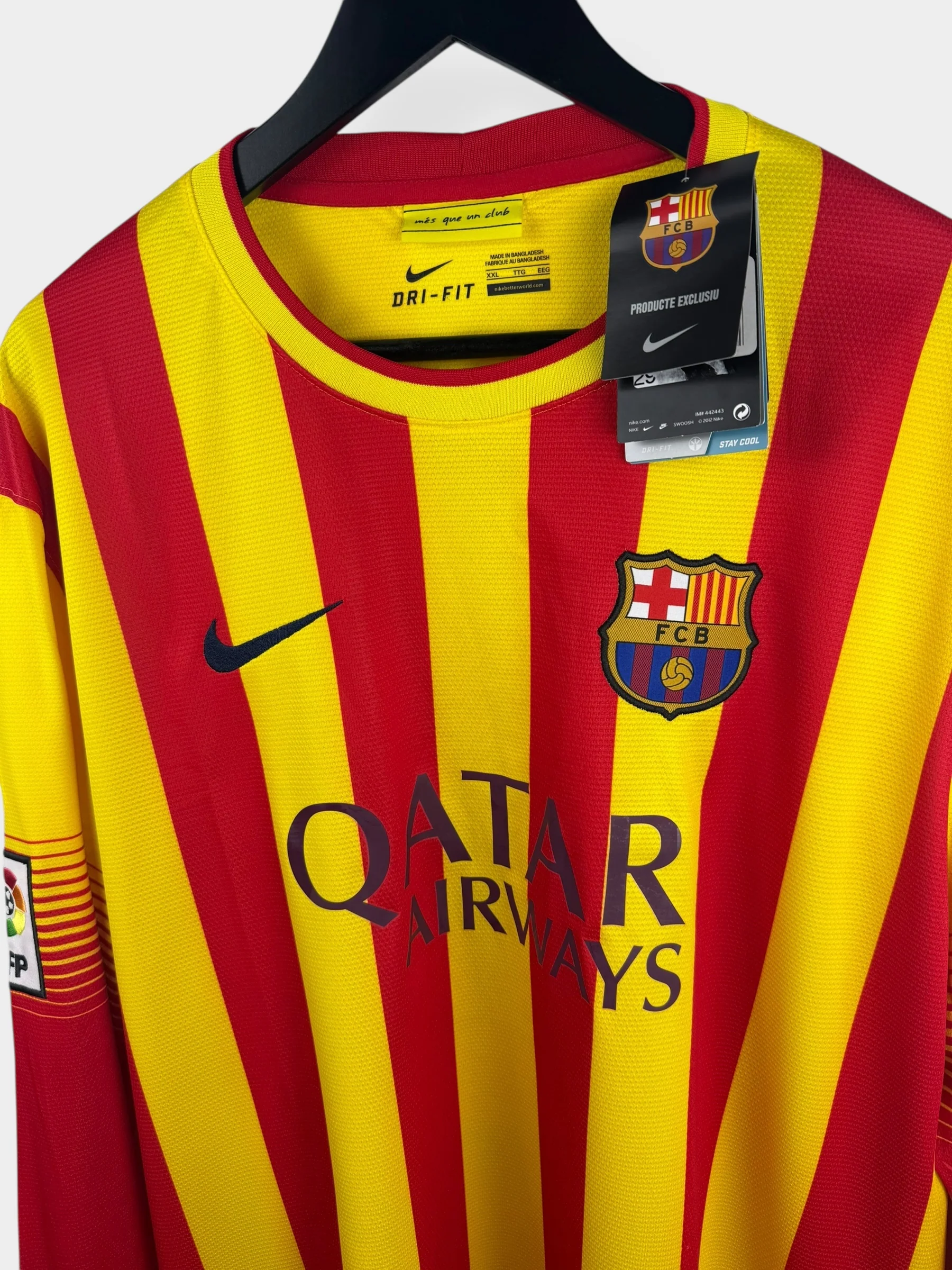 2013-14 BARCELONA AWAY SHIRT LS MESSI #10 XXL - Image 4
