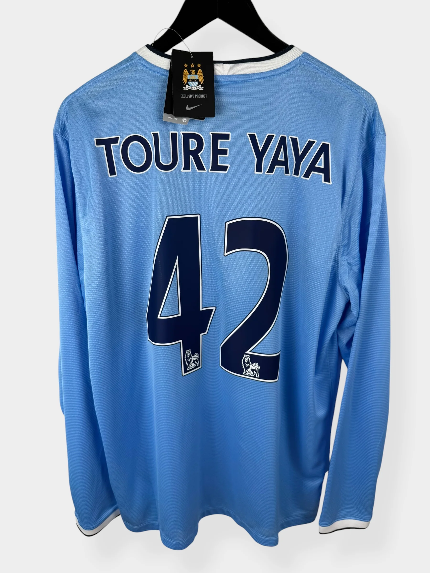 2013-14 MANCHESTER CITY HOME SHIRT LS TOURE YAYA #42 XL