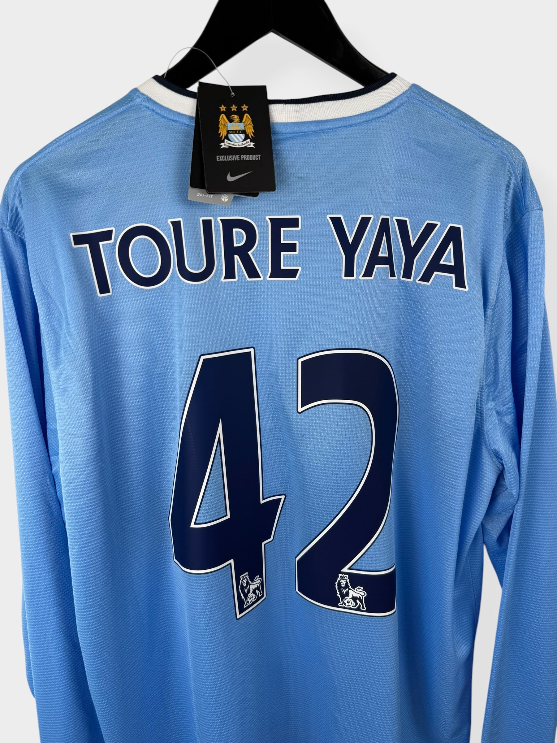 2013-14 MANCHESTER CITY HOME SHIRT LS TOURE YAYA #42 XL - Image 3