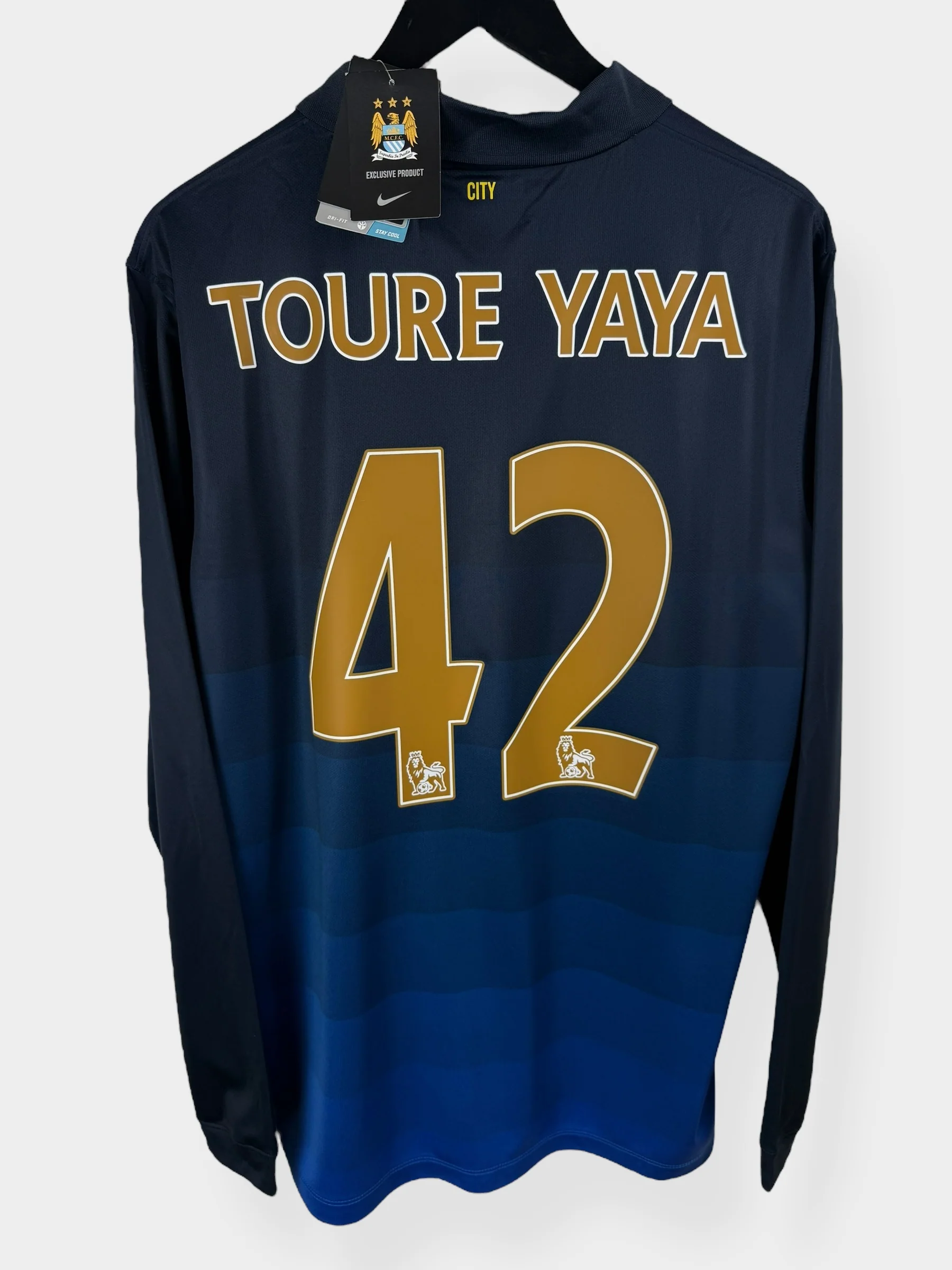 2014-15 MANCHESTER CITY AWAY SHIRT LS TOURE YAYA #42 L