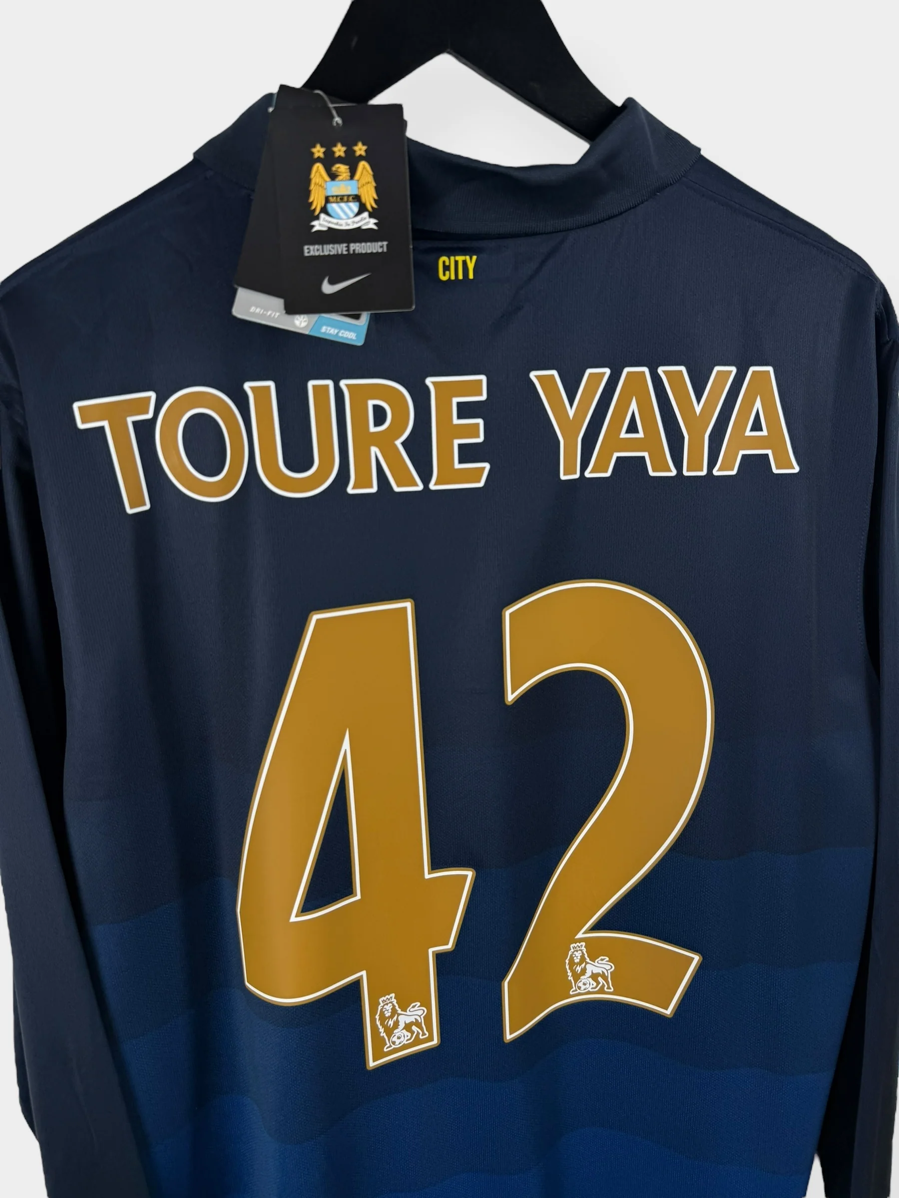2014-15 MANCHESTER CITY AWAY SHIRT LS TOURE YAYA #42 L - Image 3