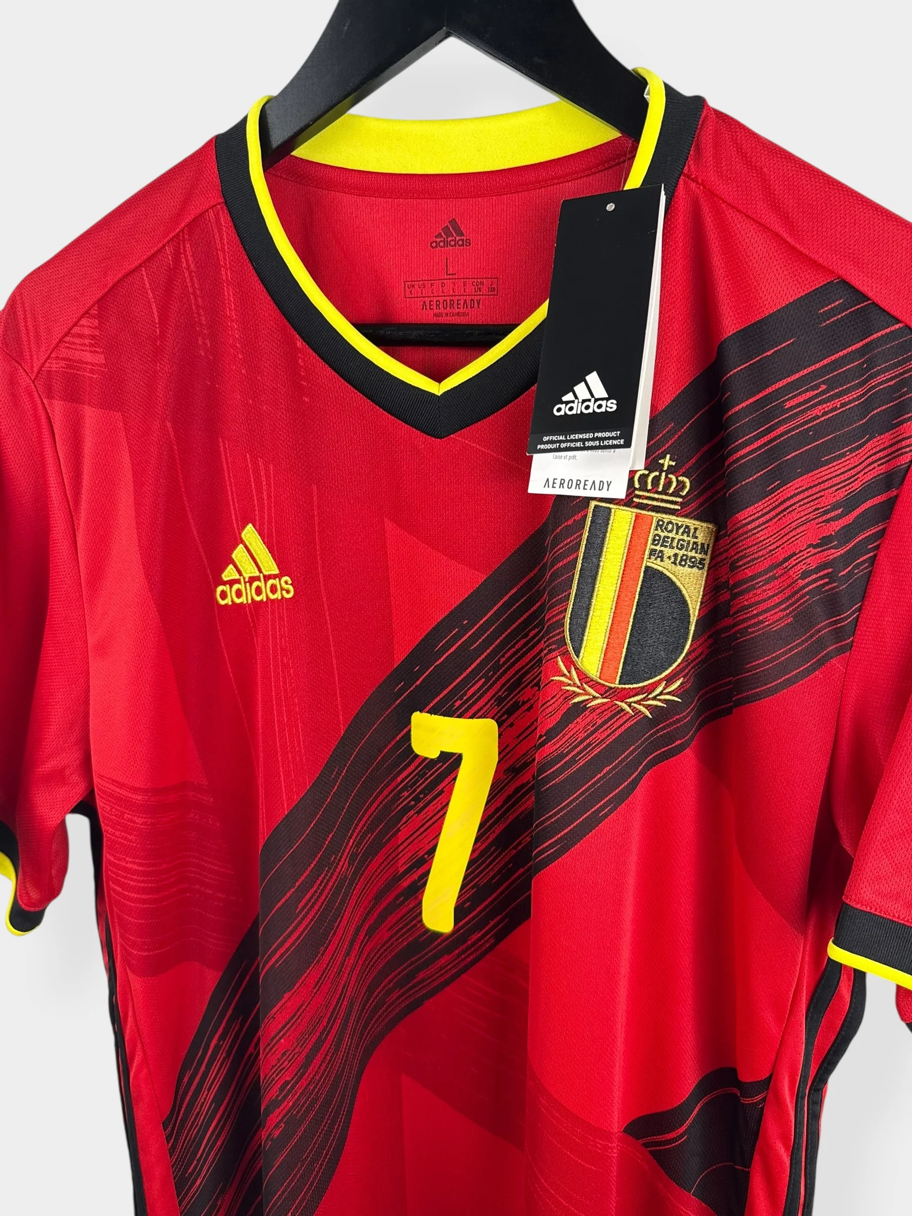 2020-21 BELGIUM HOME SHIRT DE BRUYNE #7 L - Image 4